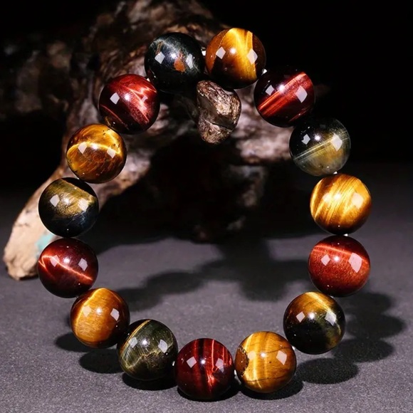 14mm Tigers Eye bracelet - Picture 2 of 5